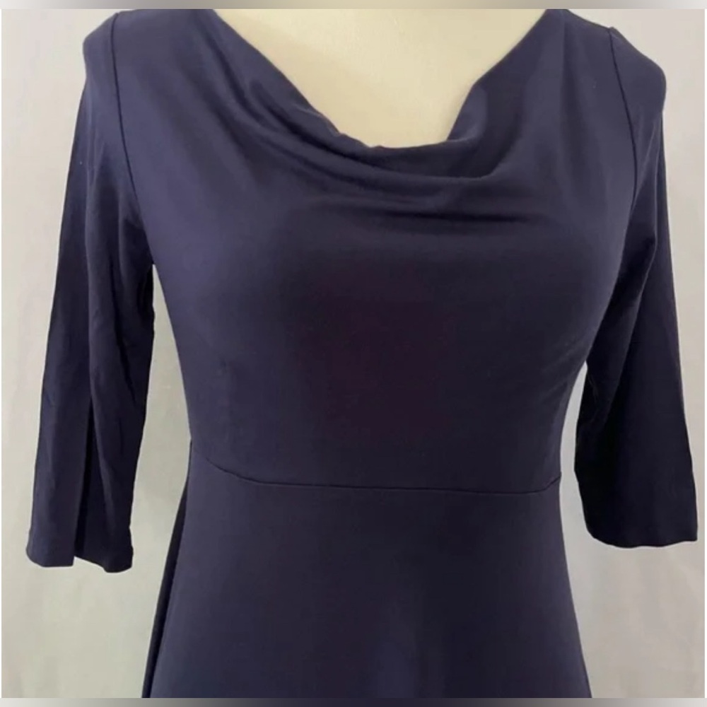 Eileen Fisher Elegant Navy Blue Women's Dress - Picture 2 of 7